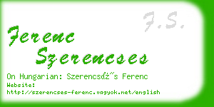 ferenc szerencses business card